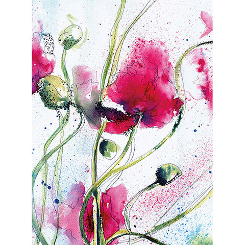 Wall Mural | Poppies Watercolour