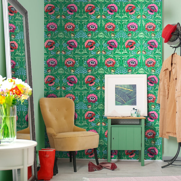 Alice Green Wallpaper | Olenka Design | Victory Colours