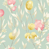 OHPOPSI Laid Bare Wallpaper Pomegranate Trail Colourway Seafoam Tile Image