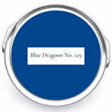 Blue Dragoon No. 129 Royal Blue eco paint colour paint tin words image