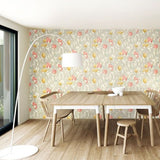 OHPOPSI Laid Bare Wallpaper Pomegranate Trail Colourway Parchment Lifestyle Image