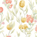 OHPOPSI Laid Bare Wallpaper Pomegranate Trail Colourway Olive Tile Image