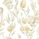 OHPOPSI Laid Bare Wallpaper Pomegranate Trail Colourway Linen Mix Tile Image