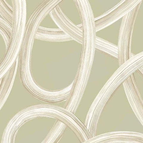OHPOPSI Laid Bare Wallpaper Twisted Geo Colourway Moss Tile Image