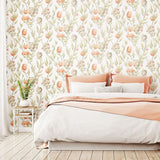 OHPOPSI Laid Bare Wallpaper Pomegranate Trail Colourway Blossom Lifestyle Image