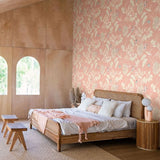 OHPOPSI Laid Bare Wallpaper Hummingbird Colourway Rosewood Lifestyle Image