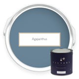 Two tins of Agapanthus blue eco paint from Victory Colours