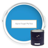 Two tins of Alpine Forget Me Not pale blue eco paint from Victory Colours