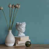 Room painted in Alula Blue soft blue eco paint