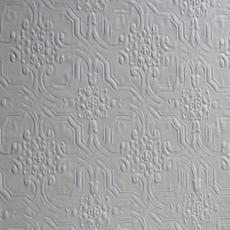 Flat swatch of Anaglypta Original Berkeley RD125 paintable textured wallpaper, showing the allover floral repeat - Tile Image
