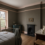 Paintable textured wallpaper in a bedroom, Argo RD7100, painted in Natterjack