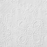 Flat swatch of Anaglypta Supaglypta Alfred RD0137 paintable textured wallpaper, showing the scrolled pattern repeat - Tile Image