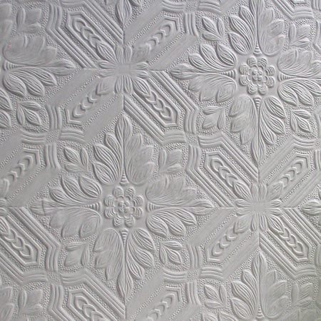 Flat swatch of Anaglypta Supaglypta Howard RD0648 paintable textured wallpaper, showing the ornate medallion repeat - Tile Image