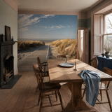 Purple wall mural in a dining room, By the Seaside 5437 by WallArt, with joinery painted in Hyacinth Bucket