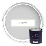 Two tins of Aragonite warm grey eco paint from Victory Colours