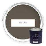 Two tins of Baby Otter dark brown eco paint from Victory Colours