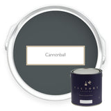 Two tins of Cannonball dark grey eco paint from Victory Colours