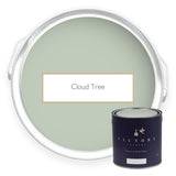 Two tins of Cloud Tree pale green eco paint from Victory Colours