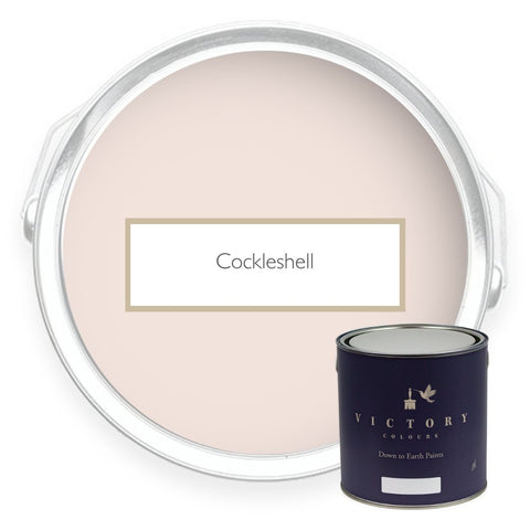 Two tins of Cockleshell cream eco paint from Victory Colours