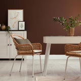 Dining room painted in Conker warm brown eco paint