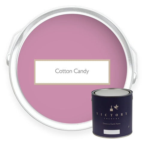 Two tins of Cotton Candy pink eco paint from Victory Colours