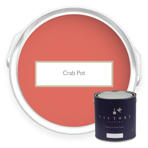 Two tins of Crab Pot orange eco paint from Victory Colours