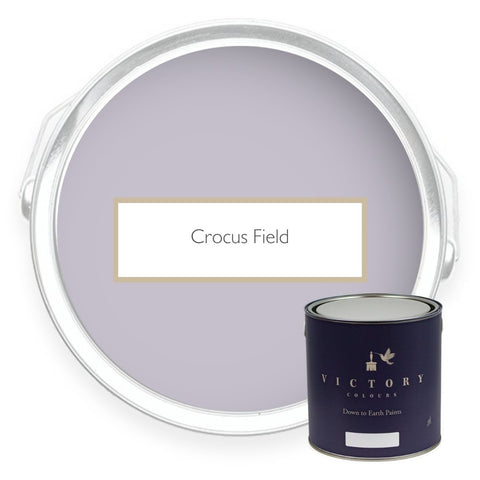 Two tins of Crocus Field lilac eco paint from Victory Colours