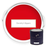 Two tins of Dorothy's Slippers red eco paint from Victory Colours