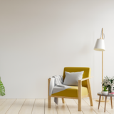 Room painted in Dyer's Chalk light grey eco paint