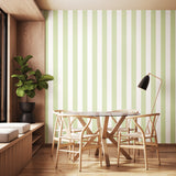 Simply Stripes Bloc Stripe Fennel wallpaper by Ohpopsi shown on a full wall