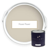 Two tins of Flower Power warm cream white eco paint from Victory Colours