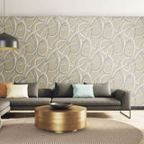 OHPOPSI Laid Bare Wallpaper Twisted Geo Colourway Stone Lifestyle Image