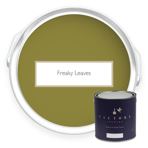 Two tins of Freaky Leaves green eco paint from Victory Colours