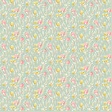 OHPOPSI Laid Bare Wallpaper Pomegranate Trail Colourway Seafoam Full Wall Image