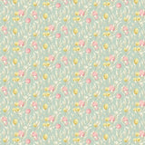 OHPOPSI Laid Bare Wallpaper Pomegranate Trail Colourway Seafoam Full Wall Image