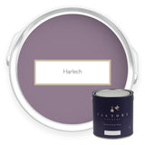 Two tins of Harlech dark lilac eco paint from Victory Colours