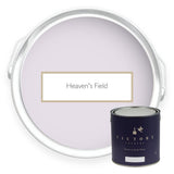 Two tins of Heaven's Field lilac eco paint from Victory Colours