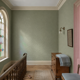 Paintable textured wallpaper in a landing, High Leaf RD80026, painted in Into The Wild