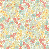 OHPOPSI Wallpaper Flora Ditsy Colourway Coral & Sky Tile Image