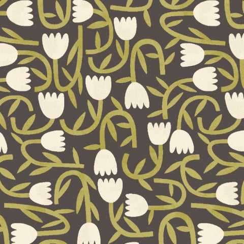 OHPOPSI Wallpaper Tiny Tulip Colourway Midnight Close Up Image