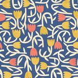 OHPOPSI Wallpaper Tiny Tulip Colourway Indigo Mix Close Up Image
