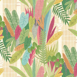 OHPOPSI Wallpaper Glasshouse Colourway Emerald & Coral Close Up Image