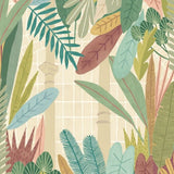 OHPOPSI Wallpaper Glasshouse Colourway Forest & Chestnut Tile Image