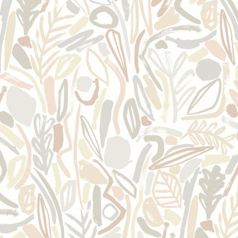 OHPOPSI Wallpaper Verdure Colourway Parchment Close Up Image