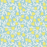 OHPOPSI Wallpaper Tiny Tulip Colourway Lime & Sky Tile Image