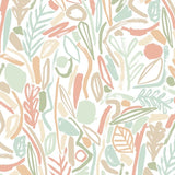 OHPOPSI Wallpaper Verdure Colourway Sage & Apricot Close Up Image