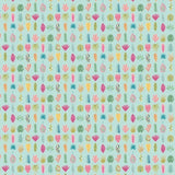 OHPOPSI Wallpaper Leaf Boogie Colourway Aqua & Raspberry Full Wall Image