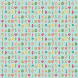 OHPOPSI Wallpaper Leaf Boogie Colourway Aqua & Raspberry Full Wall Image