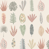 OHPOPSI Wallpaper Leaf Boogie Colourway Linen Close Up Image