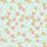 OHPOPSI Wallpaper Tiny Tulip Colourway Duckegg Mix Tile Image